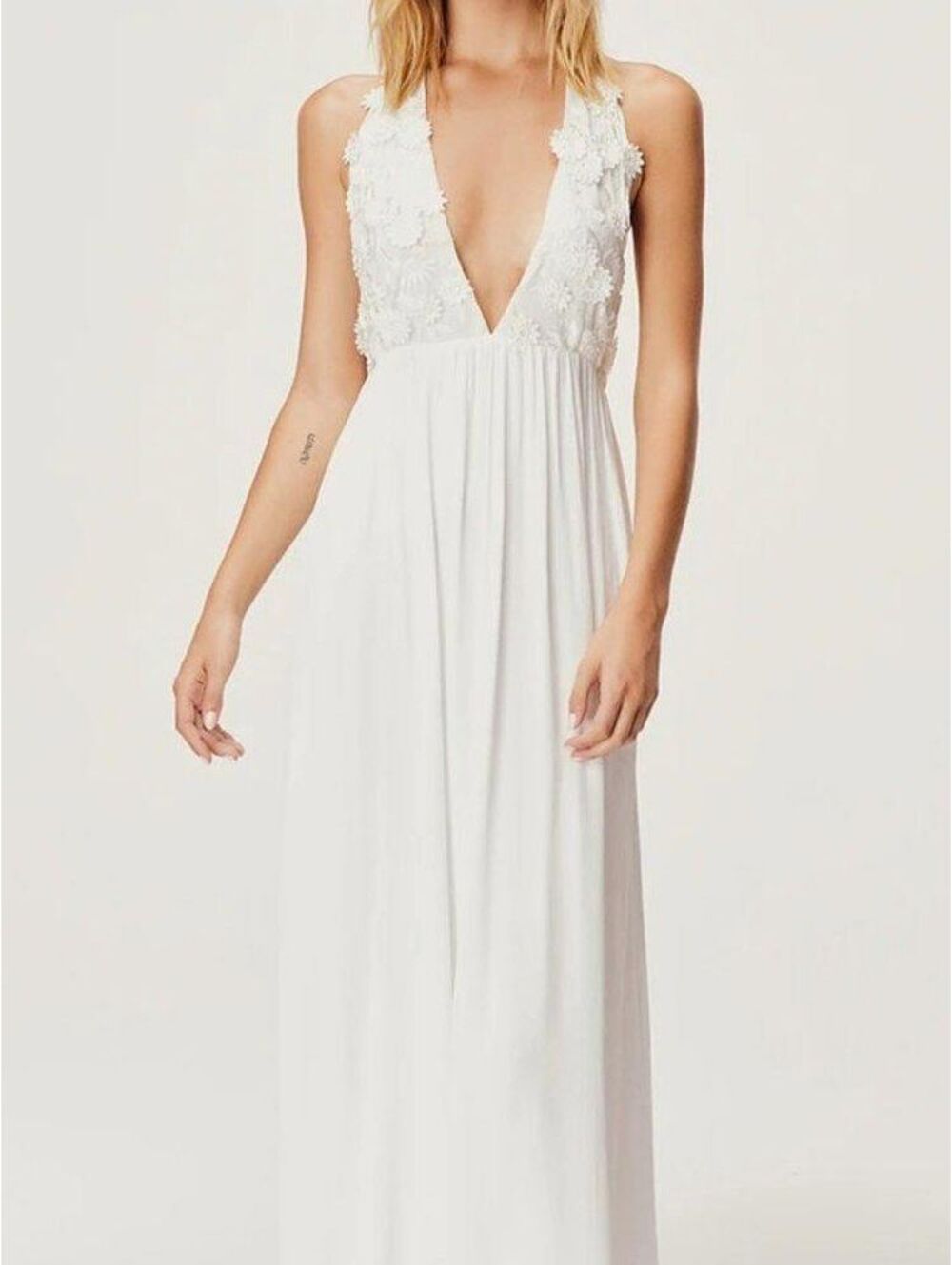 For Love & Lemons Isabella Halter Maxi Dress